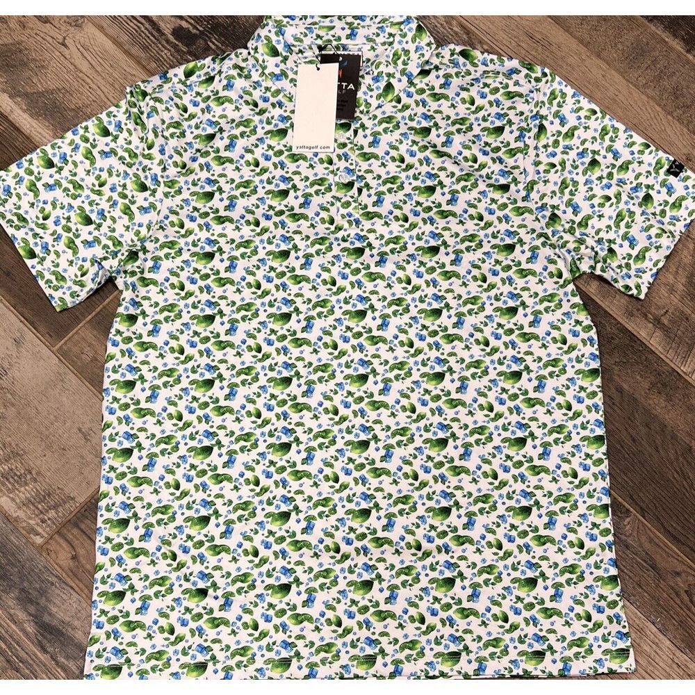 New $50 YATTA GOLF YUM-ANADE Lime Ice Cubes GOLF POLO SHIRT Men's‎ Size XL